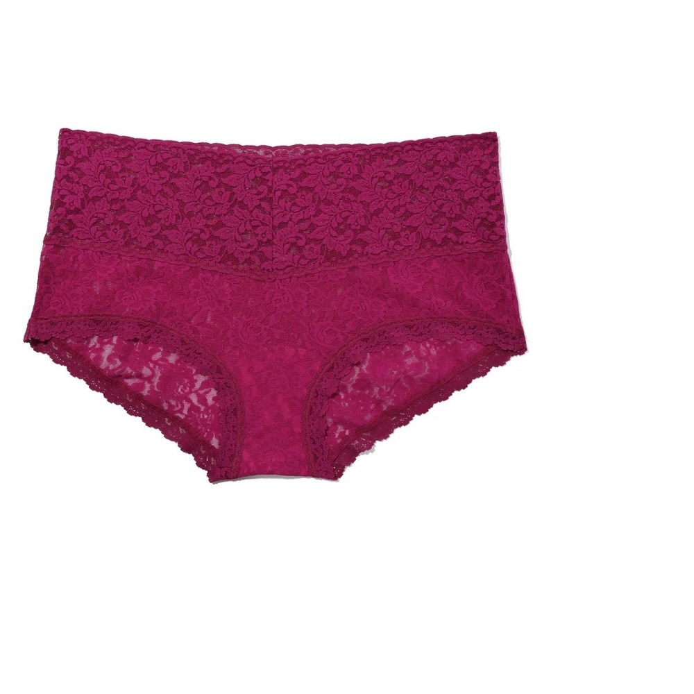 Hanky Panky Plus Size 2X Retro Lace V-Kini Chai Boyshort Festive Fuchsia 2 pair